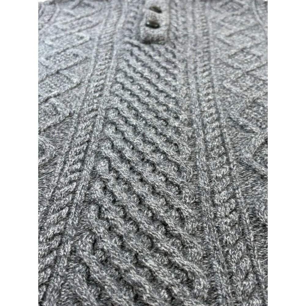 Banana Republic Men’s Charcoal Gray Merino Wool Fishermen’s Sweater Size XL